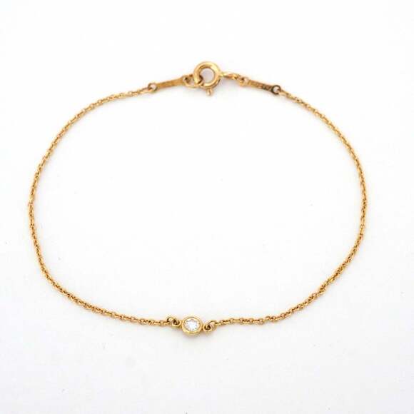 TIFFANY 18k Gold Diamond Charm Bracelet - Picture 3 of 6
